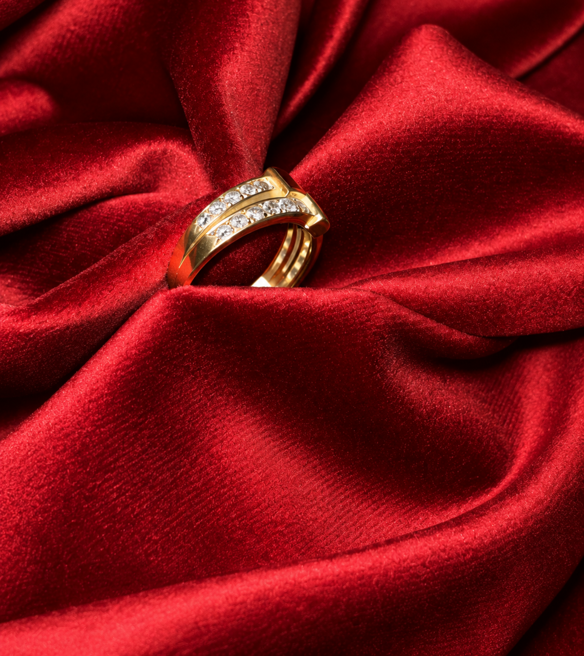 Liaison Grenat — bague double anneau, rubis et diamants, photo 2 sur 2