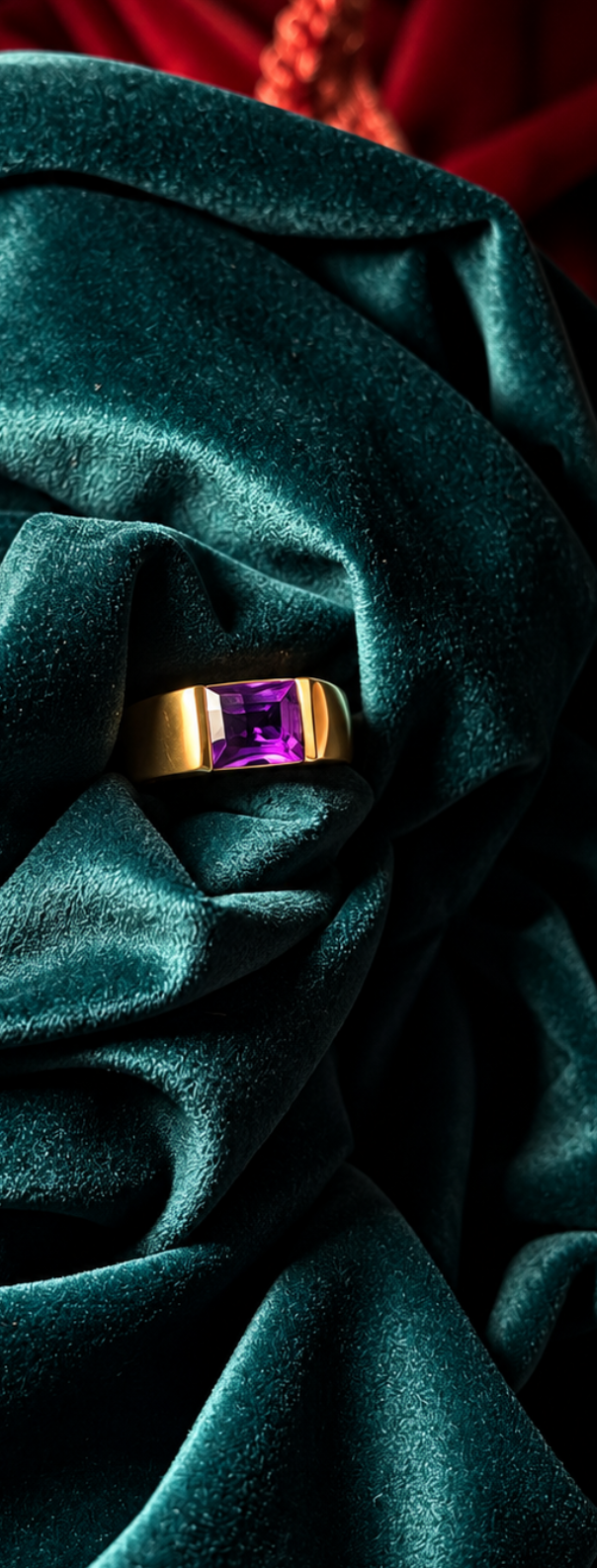 Sceau Pourpre — chevalière améthyste, or 18 carats, photo 2 sur 2